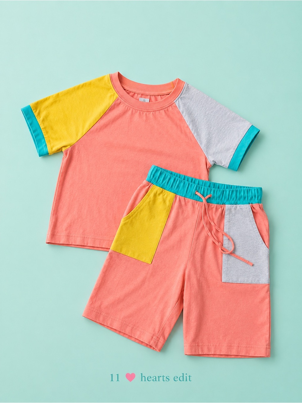 Billy T Anthropologie Colorblock Lounge Set Matching Top Shorts Small New